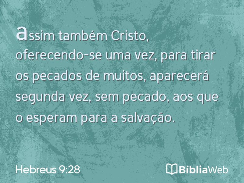 Hebreus 9:28 em imagem para compartilhar