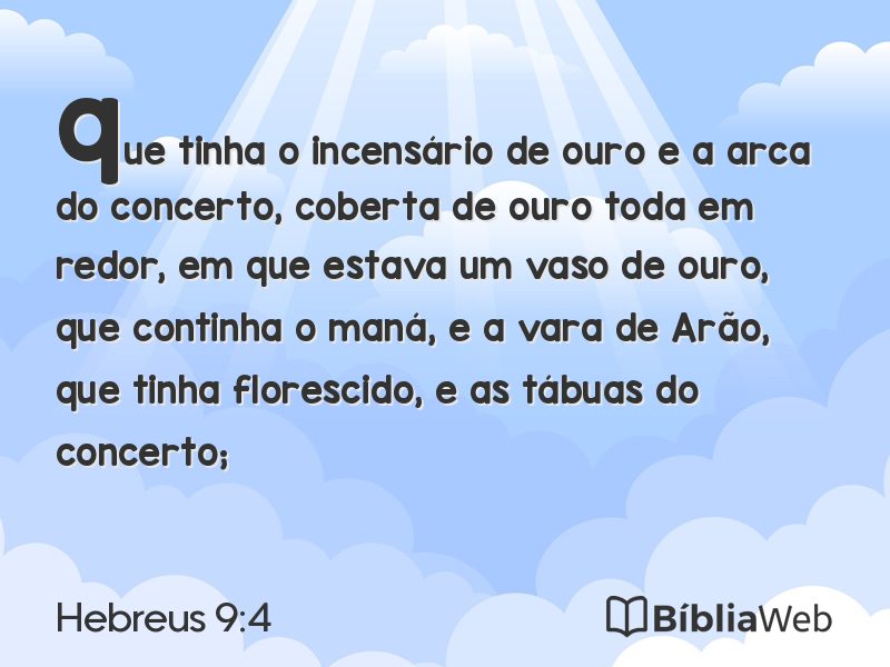 Hebreus 9:4 em imagem para compartilhar