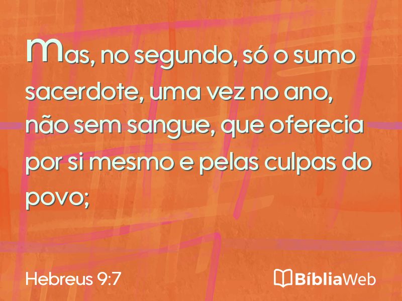 Hebreus 9:7 em imagem para compartilhar