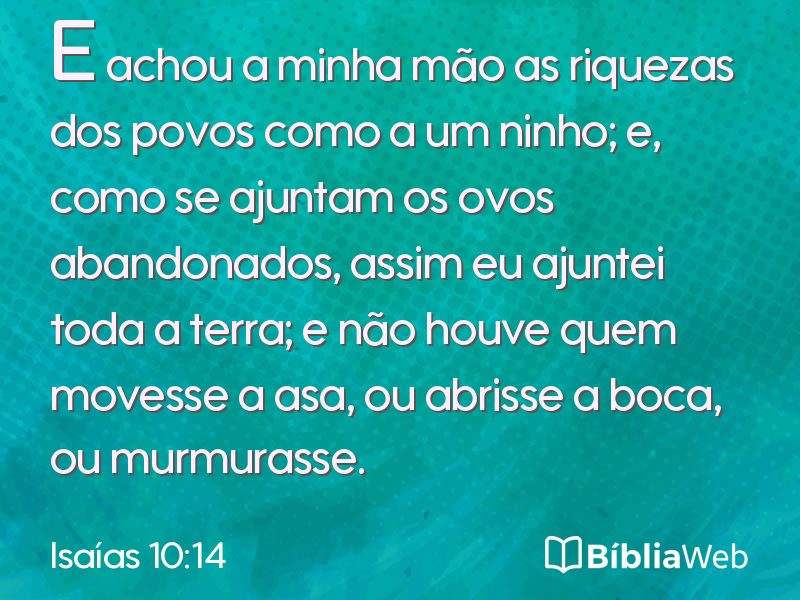 Isaías 10:14 em imagem para compartilhar