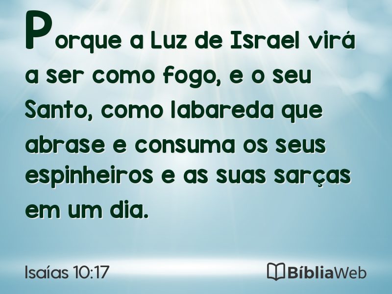Isaías 10:17 em imagem para compartilhar
