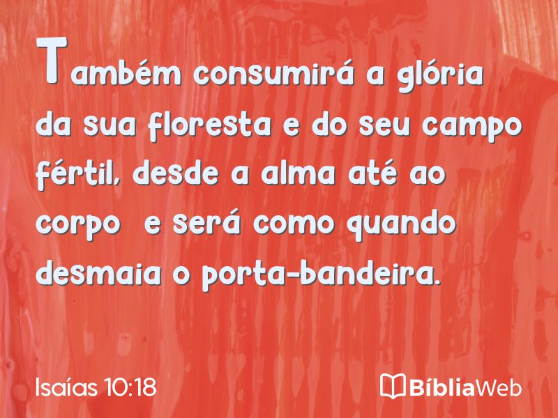 Isaías 10:18 em imagem para compartilhar