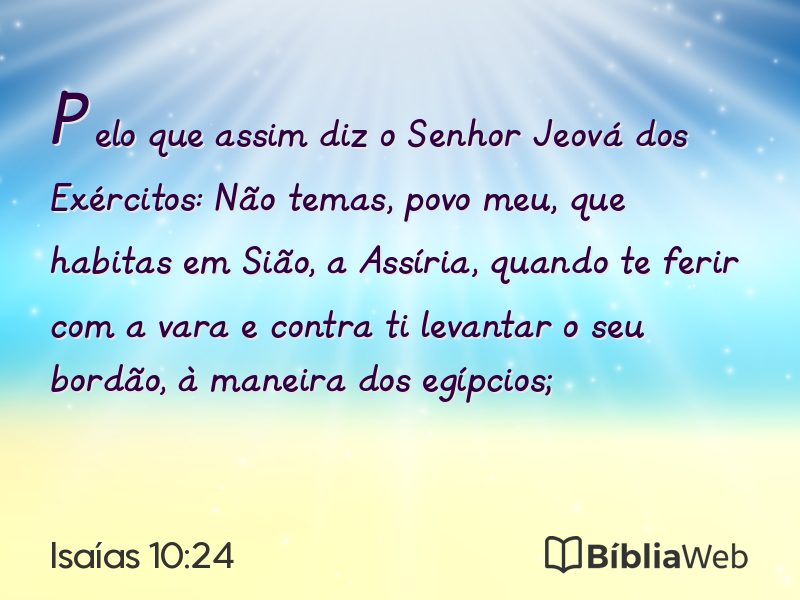 Isaías 10:24 em imagem para compartilhar