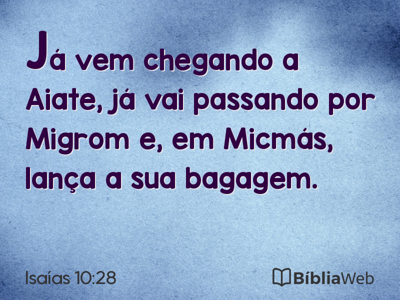 Isaías 10:28 em imagem para compartilhar