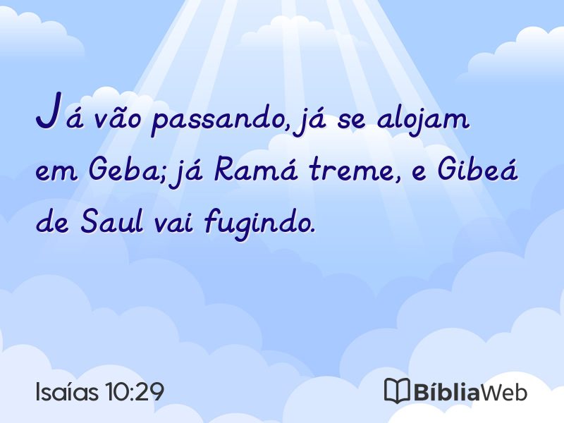 Isaías 10:29 em imagem para compartilhar