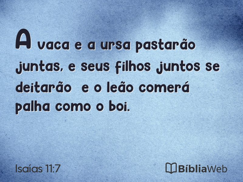 Isaías 11:7 em imagem para compartilhar
