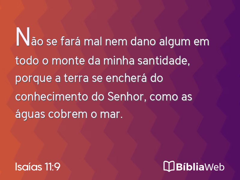 Isaías 11:9 em imagem para compartilhar