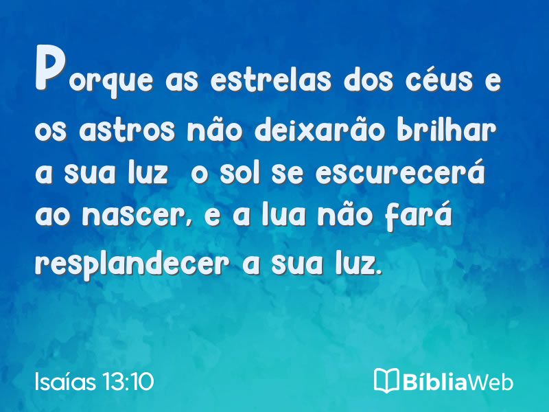 Isaías 13:10 em imagem para compartilhar