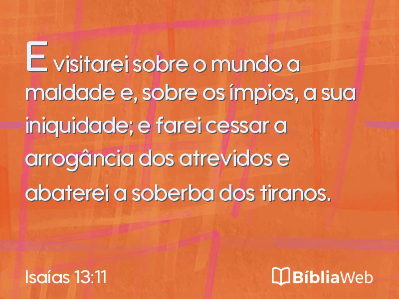 Isaías 13:11 em imagem para compartilhar
