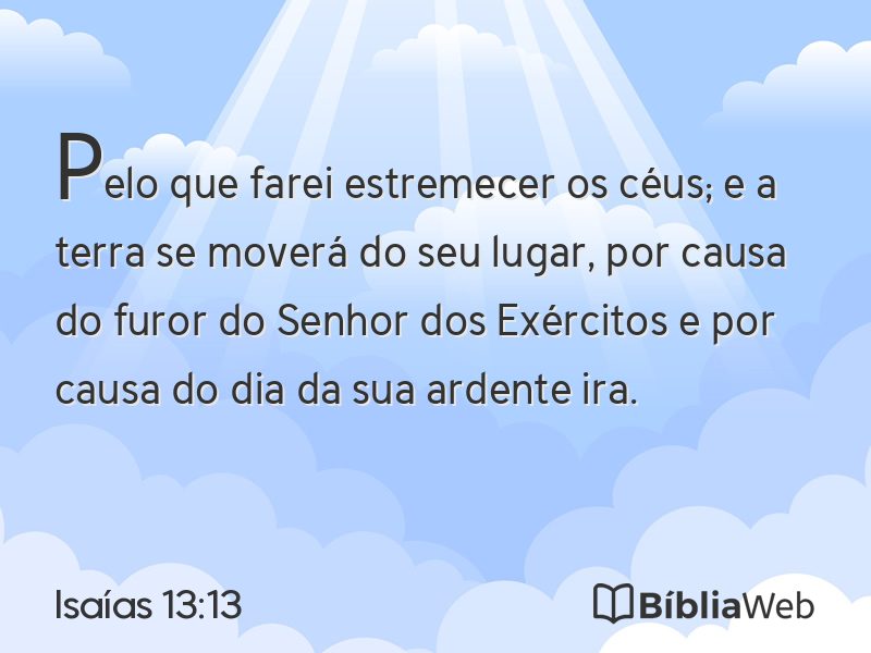 Isaías 13:13 em imagem para compartilhar