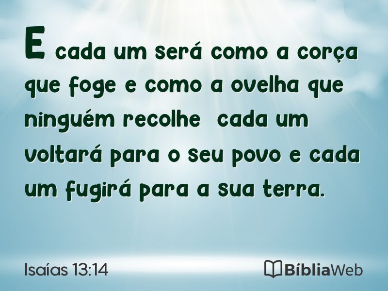 Isaías 13:14 em imagem para compartilhar