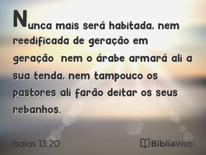 Isaías 13:20 em imagem para compartilhar