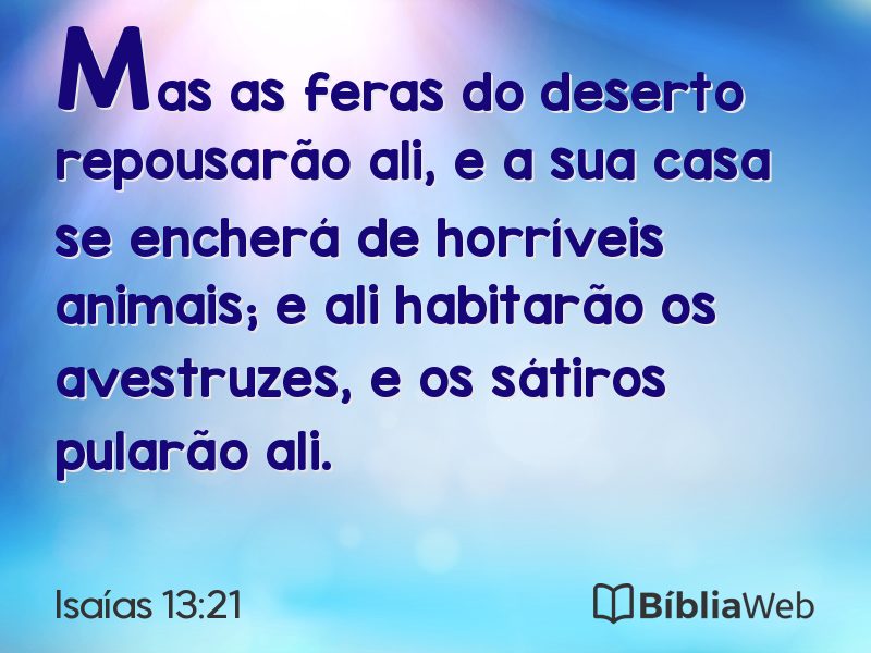 Isaías 13:21 em imagem para compartilhar