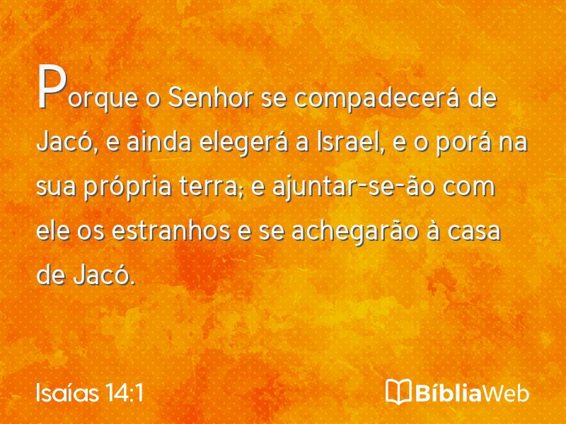 Isaías 14:1 em imagem para compartilhar