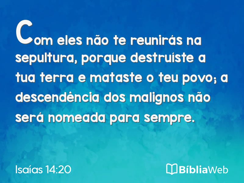 Isaías 14:20 em imagem para compartilhar