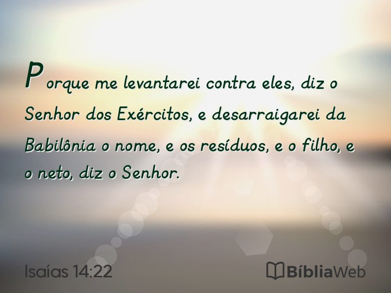 Isaías 14:22 em imagem para compartilhar