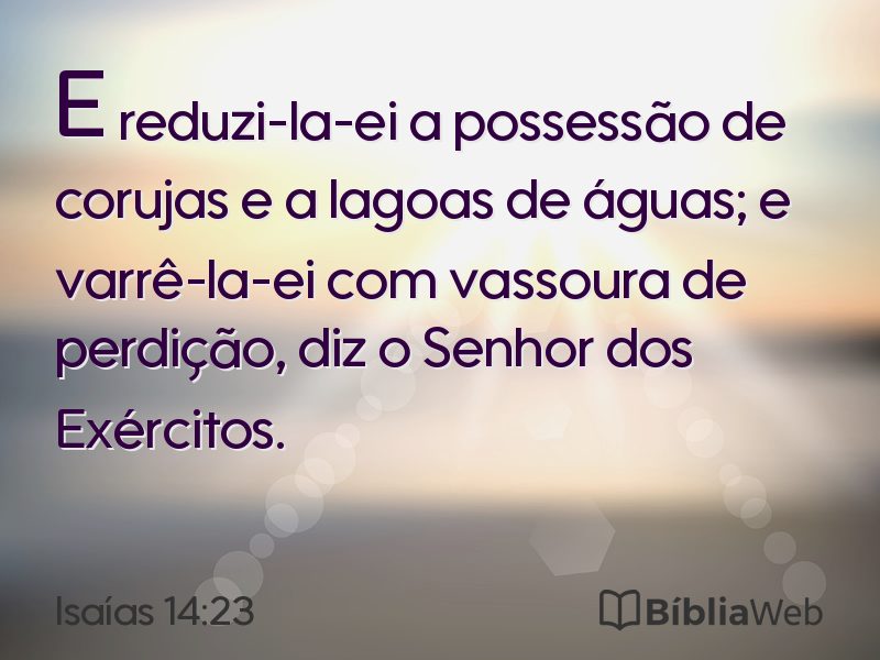 Isaías 14:23 em imagem para compartilhar