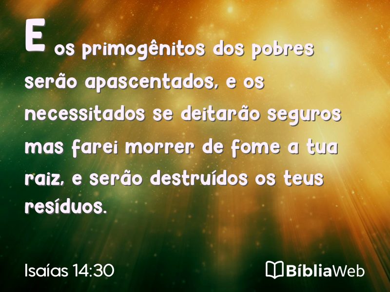 Isaías 14:30 em imagem para compartilhar