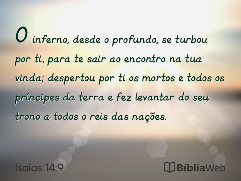 Isaías 14:9 em imagem para compartilhar