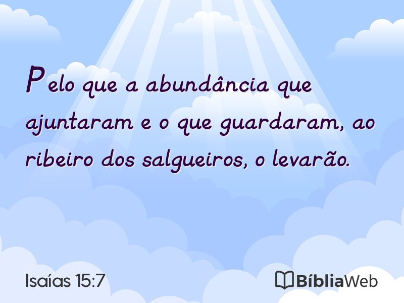 Isaías 15:7 em imagem para compartilhar