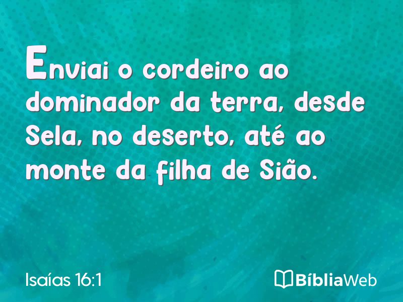 Isaías 16:1 em imagem para compartilhar