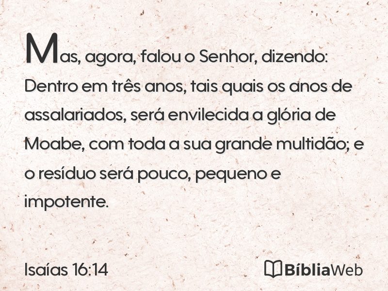 Isaías 16:14 em imagem para compartilhar