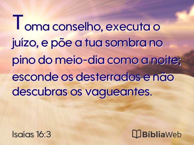 Isaías 16:3 em imagem para compartilhar