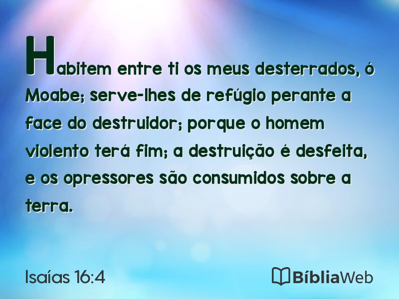 Isaías 16:4 em imagem para compartilhar