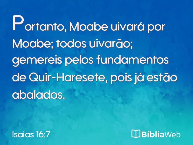 Isaías 16:7 em imagem para compartilhar