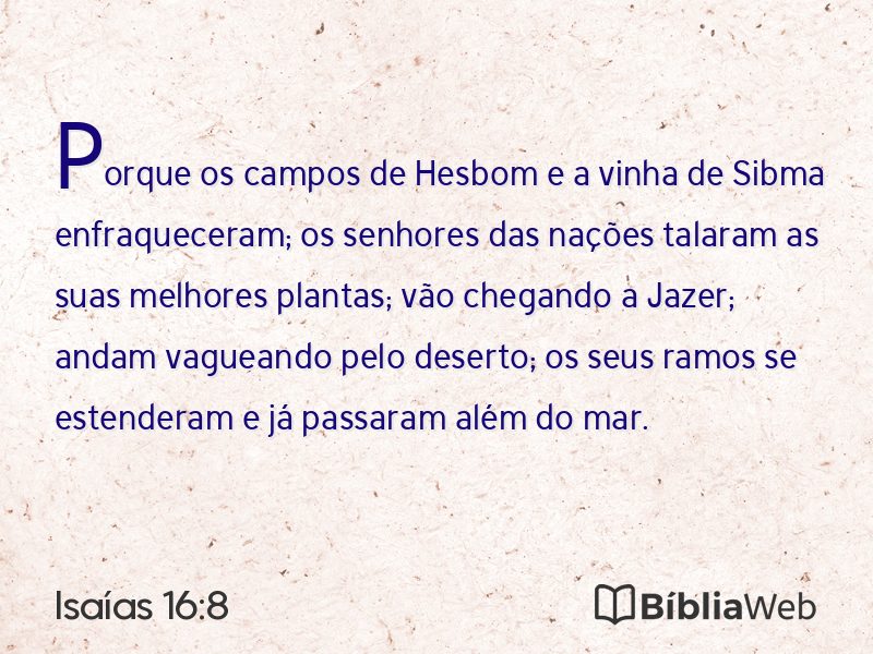Isaías 16:8 em imagem para compartilhar