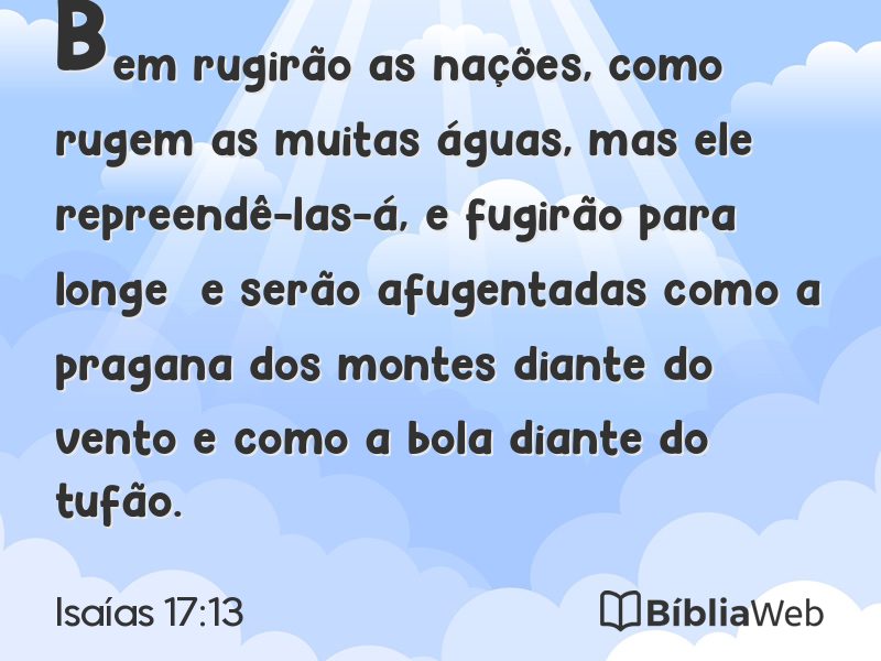Isaías 17:13 em imagem para compartilhar