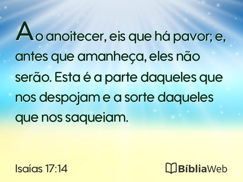 Isaías 17:14 em imagem para compartilhar
