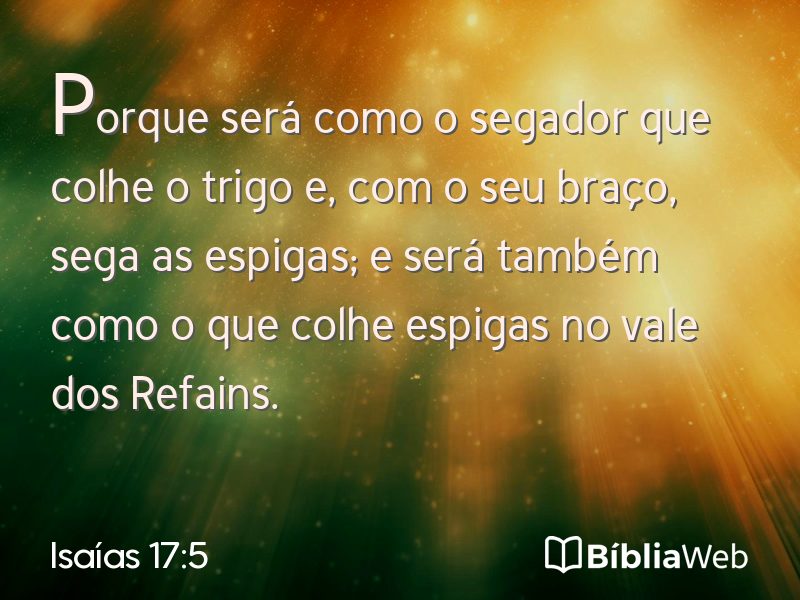 Isaías 17:5 em imagem para compartilhar