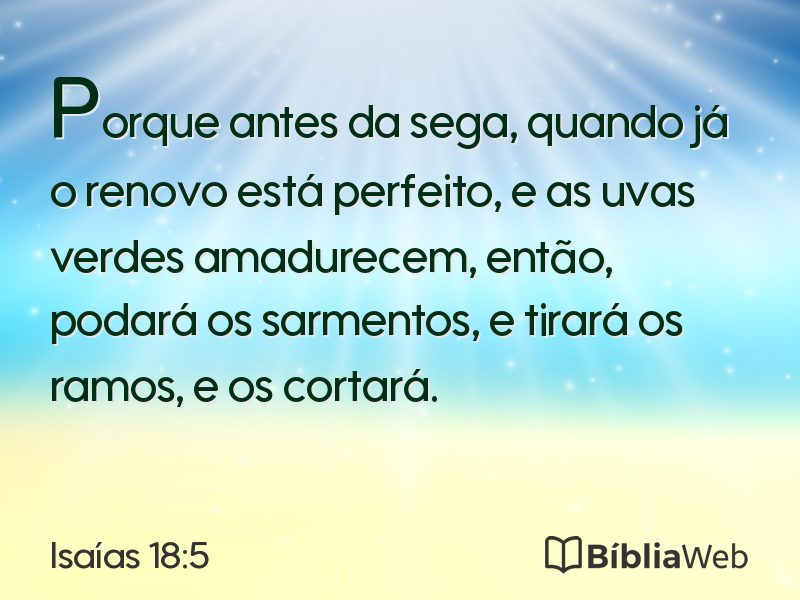 Isaías 18:5 em imagem para compartilhar