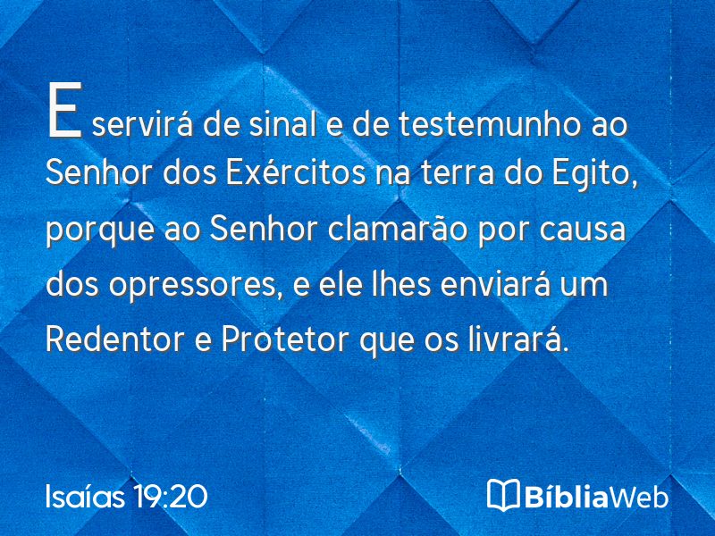 Isaías 19:20 em imagem para compartilhar
