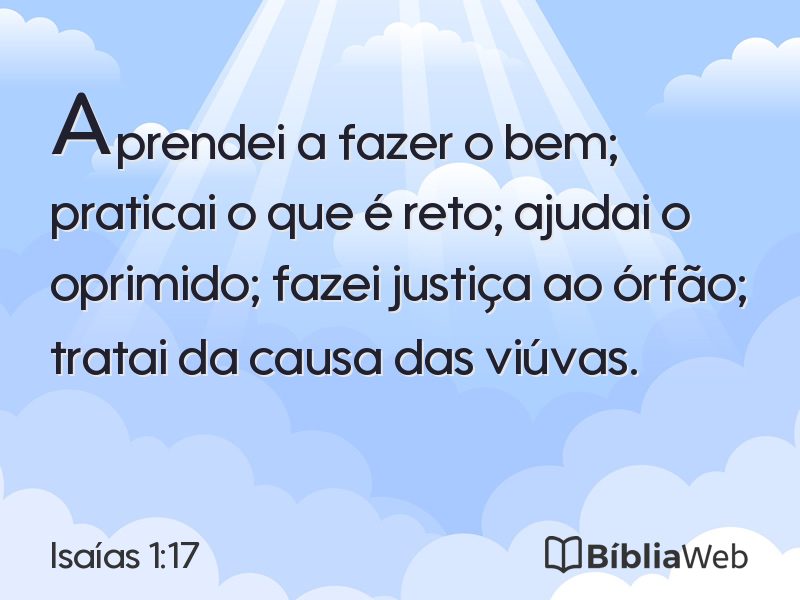 Isaías 1:17 em imagem para compartilhar