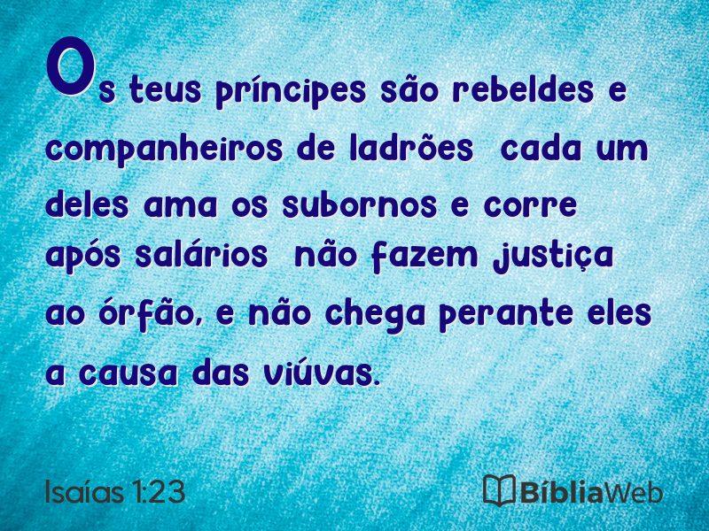 Isaías 1:23 em imagem para compartilhar