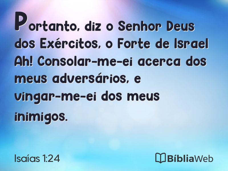 Isaías 1:24 em imagem para compartilhar
