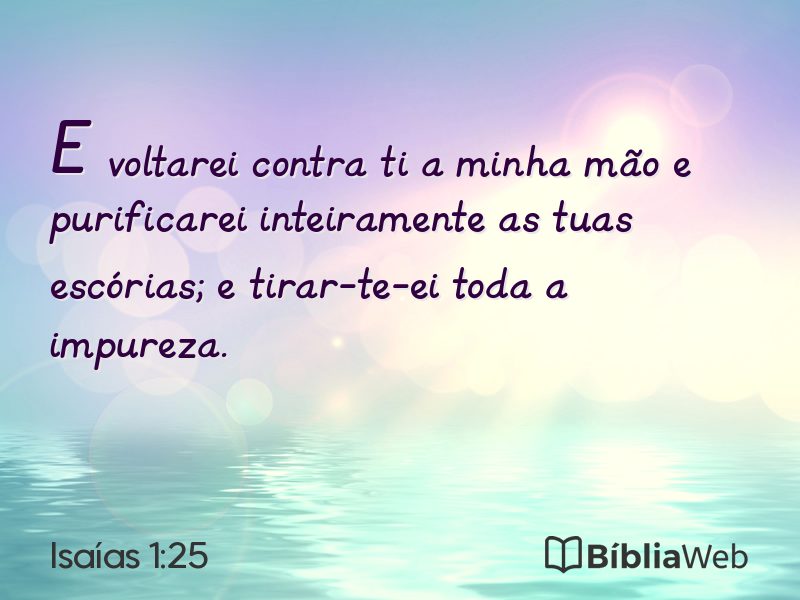 Isaías 1:25 em imagem para compartilhar