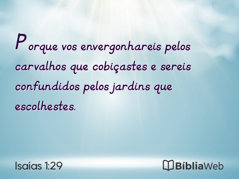 Isaías 1:29 em imagem para compartilhar