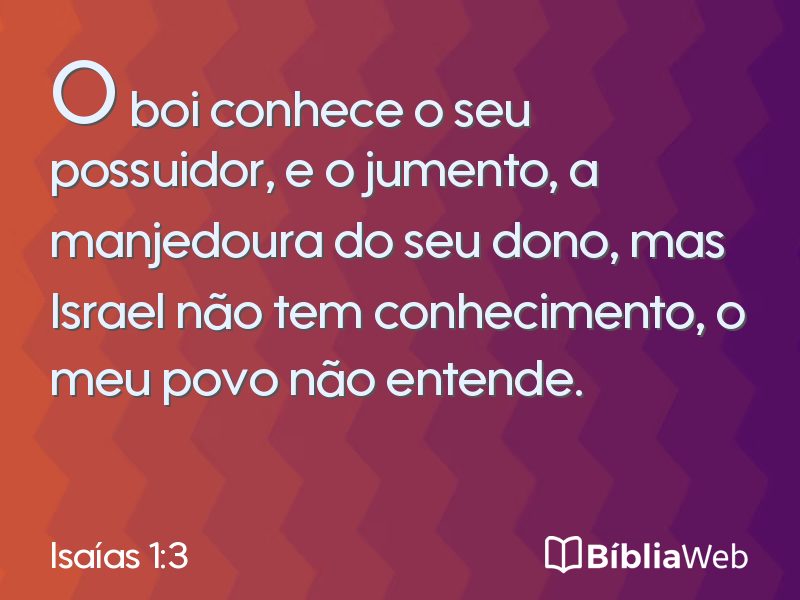 Isaías 1:3 em imagem para compartilhar