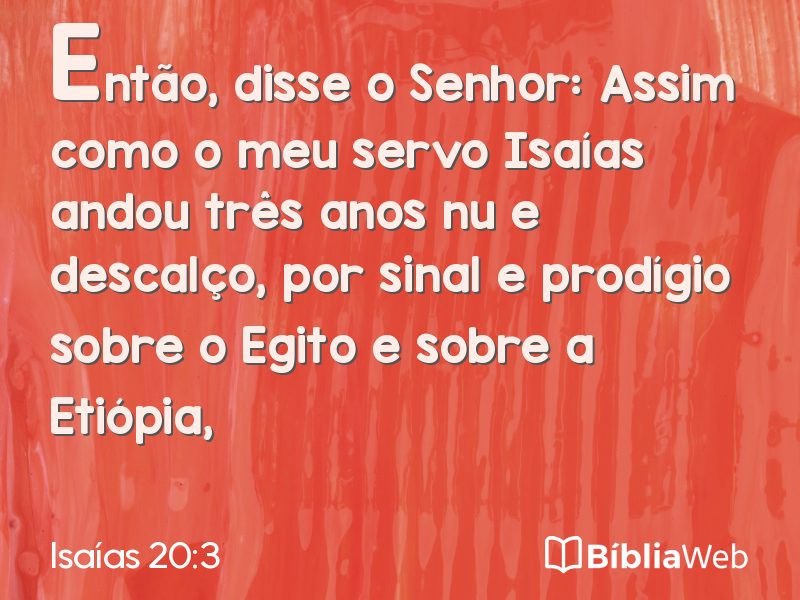 Isaías 20:3 em imagem para compartilhar