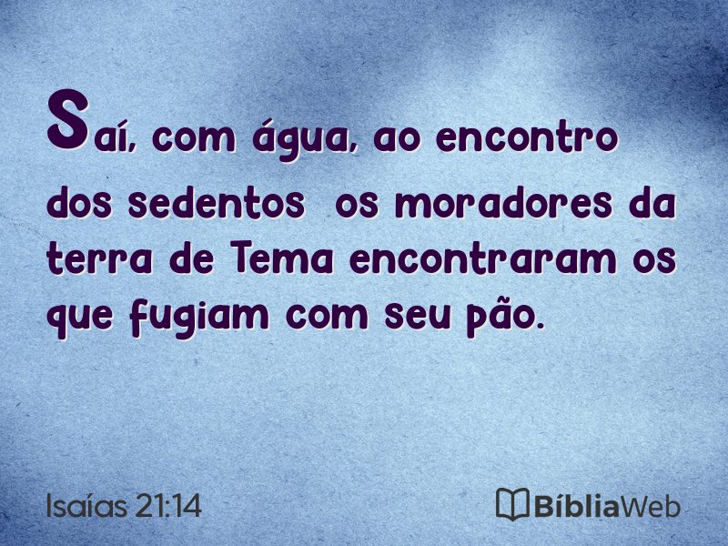 Isaías 21:14 em imagem para compartilhar