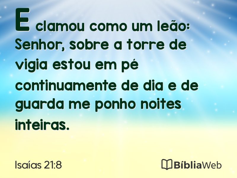 Isaías 21:8 em imagem para compartilhar
