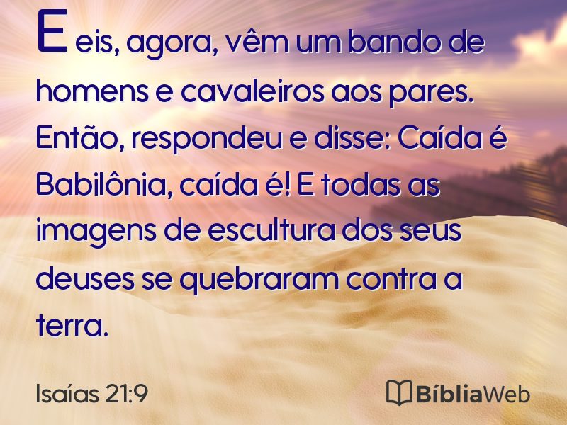 Isaías 21:9 em imagem para compartilhar