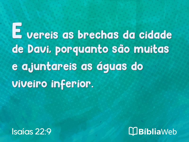 Isaías 22:9 em imagem para compartilhar