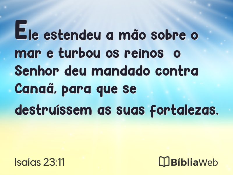Isaías 23:11 em imagem para compartilhar