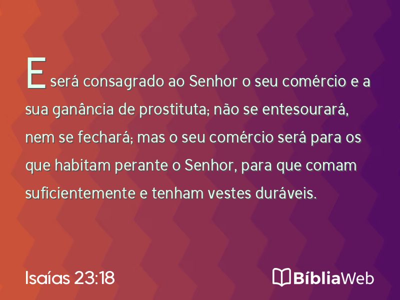 Isaías 23:18 em imagem para compartilhar