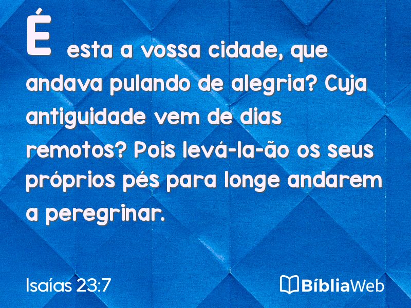 Isaías 23:7 em imagem para compartilhar