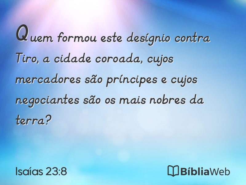 Isaías 23:8 em imagem para compartilhar